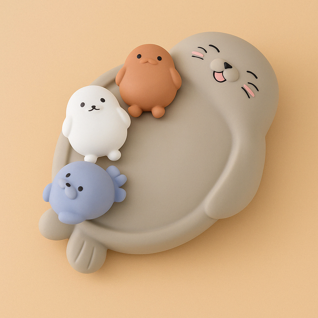 4x Drijvend Badspeelgoed – Zachte Dierenfiguren voor Baby & Peuter