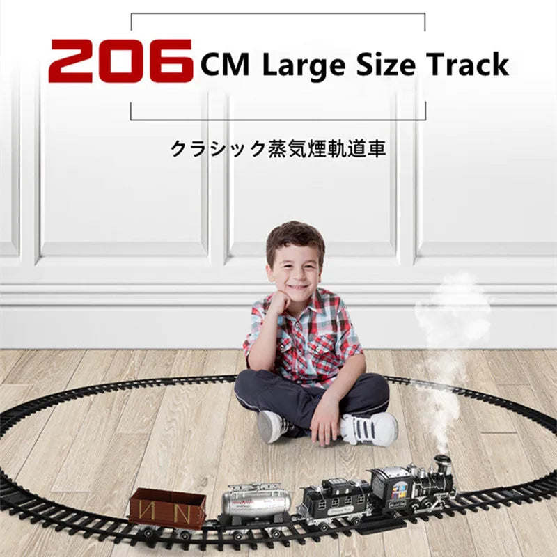 RC Bestuurbare Trein met Rook ā 206cm Elektrische Treinset Kinderen