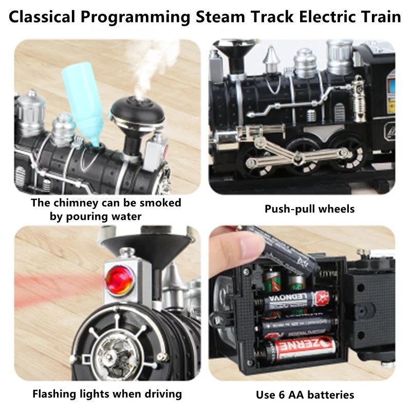 RC Bestuurbare Trein met Rook ā 206cm Elektrische Treinset Kinderen