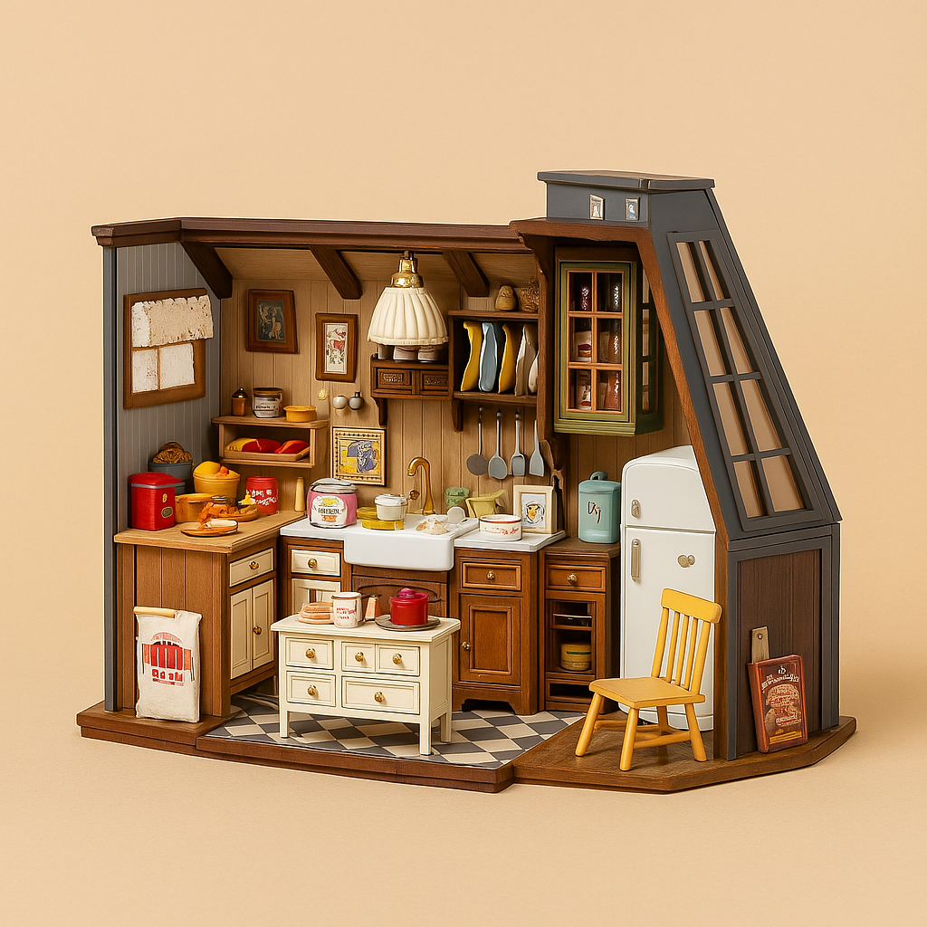 Robotime DIY Miniatuur Poppenhuis – Rolife Bakkeuken Bouwpakket