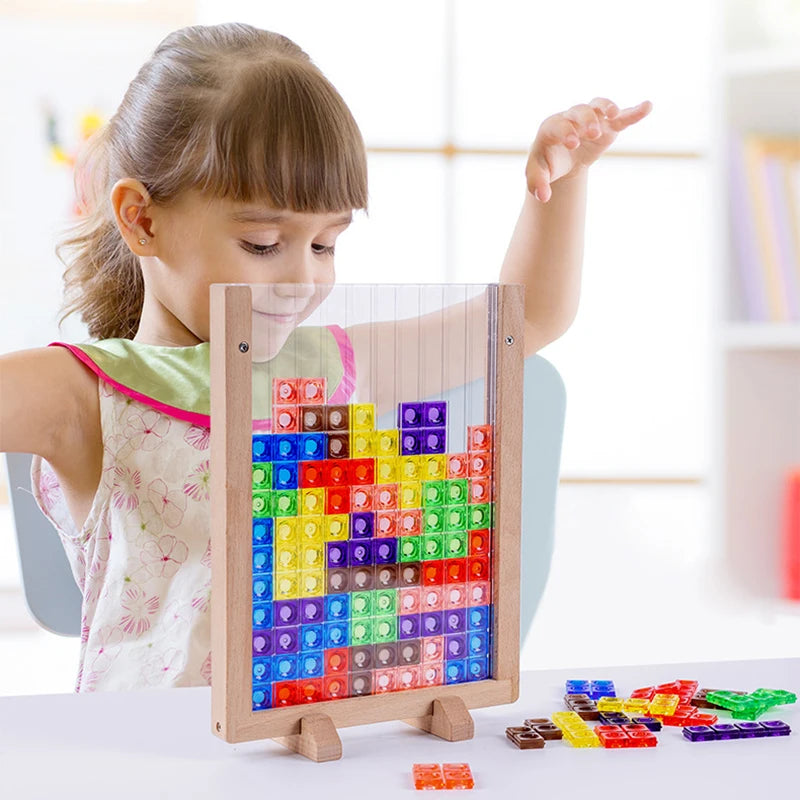 3D Houten Tangram Puzzel – Kleurrijk Educatief Speelgoed (3-12 jaar)