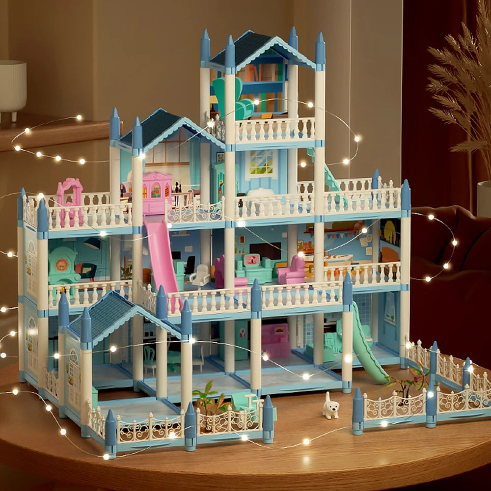 DIY 3D Poppenhuis Set – Cartoon Miniatuurhuis voor Kinderen 3+