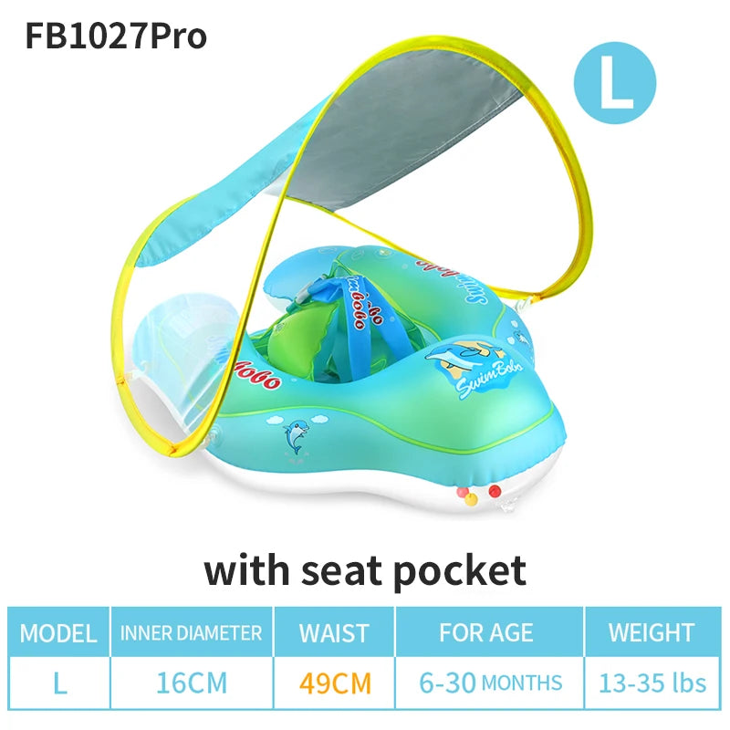 Opblaasbare Baby Zwemwagen met Zonnekap ā Veilig & Comfortabel
