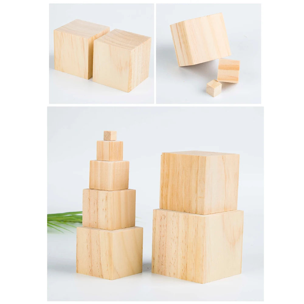 10-delige DIY Houten Bouwstenen â Knutselset voor Kinderen 6+