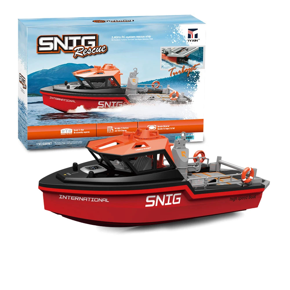 RC Reddingsboot TX694 โ 2.4G Speedboot met 50m Bereik & 18min Speeltijd