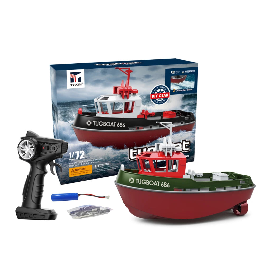 686 RC Sleepboot 1:72 – Draadloos bestuurbare boot met 2 motoren