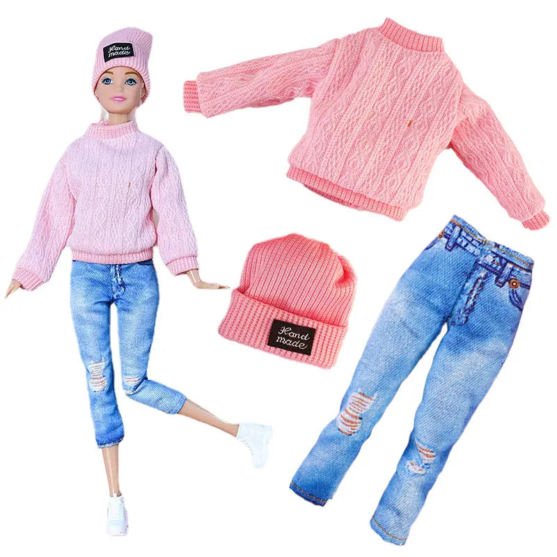 Poppenkleertjes 30 cm – Jurk & Jas Mode Outfit voor Poppen (3+)