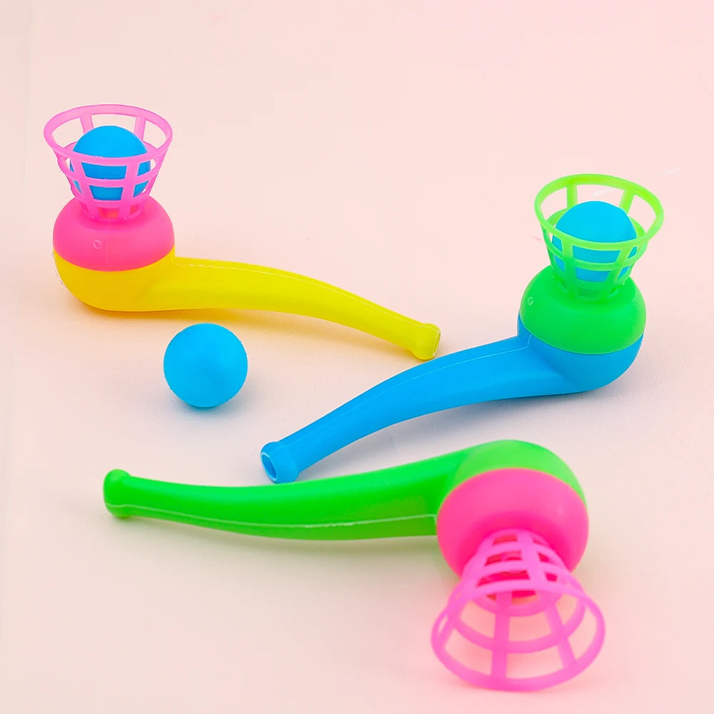 Plastic Pijp Blaasspel – Luchtbalspel voor Kinderen (2/4/8 Stuks)