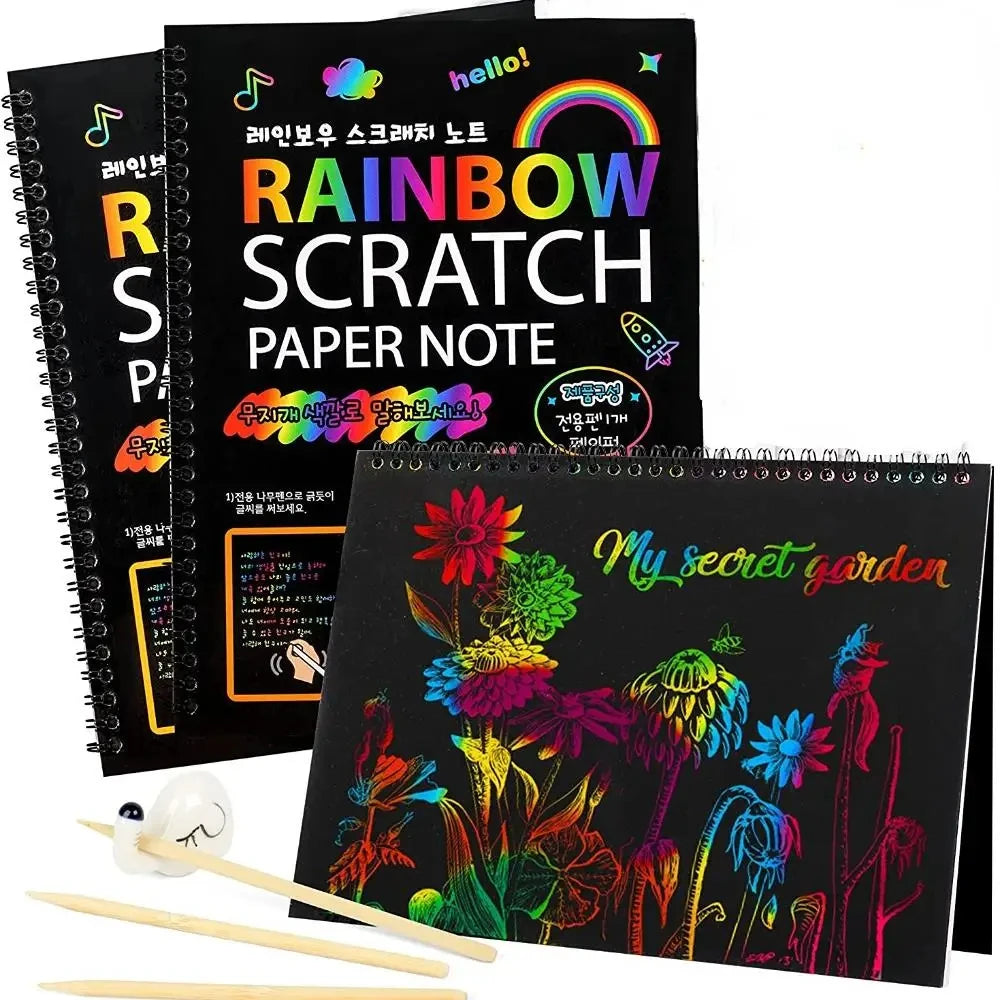 Magisch Kraspapier Kinderen – Rainbow Scratch Art Set (10 Stuks)