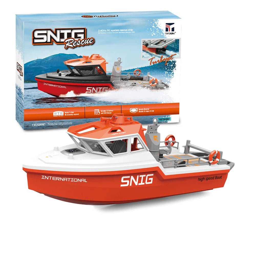 RC Reddingsboot TX694 โ 2.4G Speedboot met 50m Bereik & 18min Speeltijd