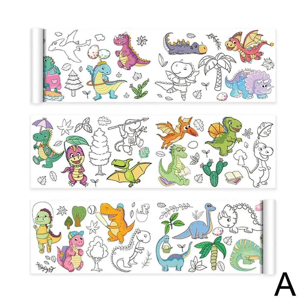 Kindertekenrol Graffiti ā 3m Kleurrol Met Stickers & Patronen (0-12)