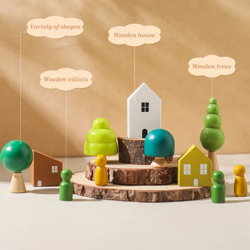 Houten Balance Board met Dieren & Rijgspel – Educatief Speelgoed