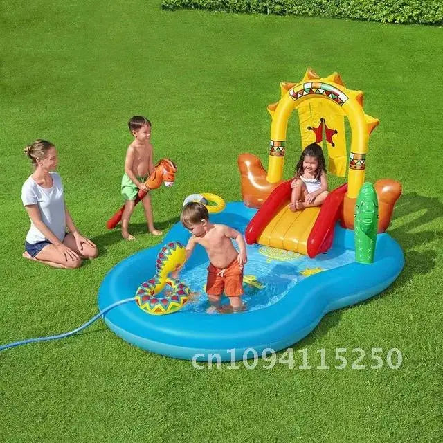 Opblaasbaar Kasteel Zwembad Kinderen – Met Glijbaan & Waterpret 3+