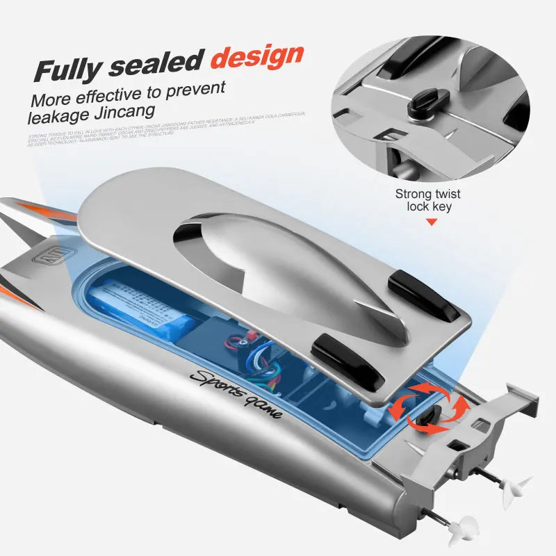 Waterdichte RC Raceboot – 30 km/u Dubbele Motor & 2.4GHz