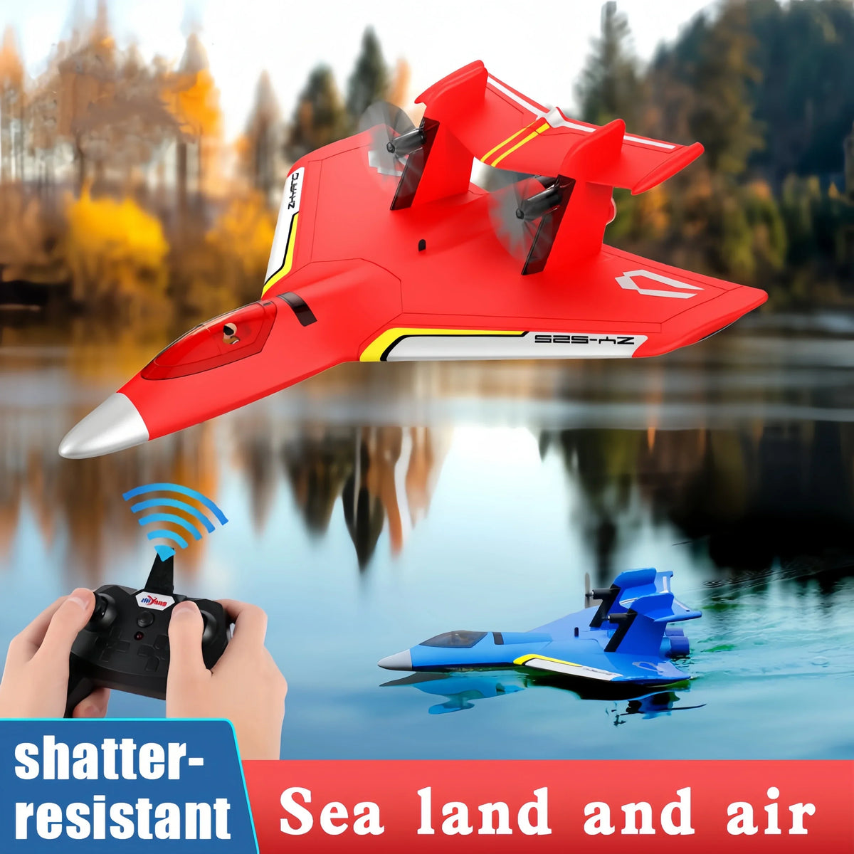 Mini RC Straaljager Su57 MiG29 – Voor Water & Land (2-kanaals)