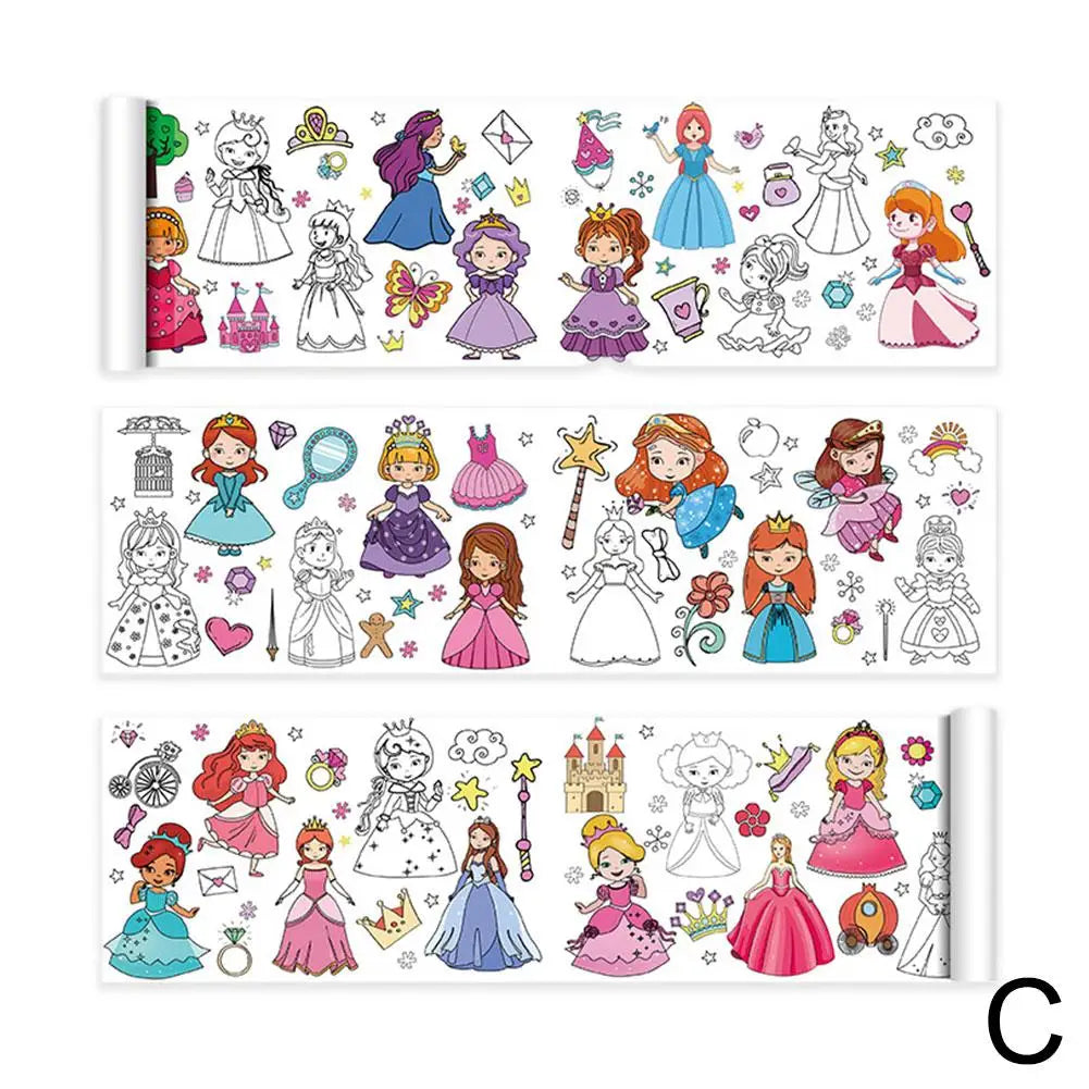 Kindertekenrol Graffiti ā 3m Kleurrol Met Stickers & Patronen (0-12)