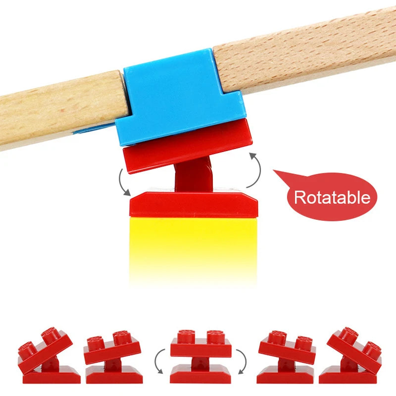 Universele Houten Treinrail Verbinders â Set van 5 of 10 Stuks