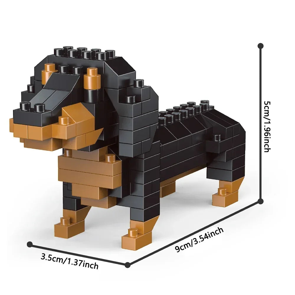 Mini Teckel Bouwset โ Micro Hond Bouwstenen (14+ Jaar)