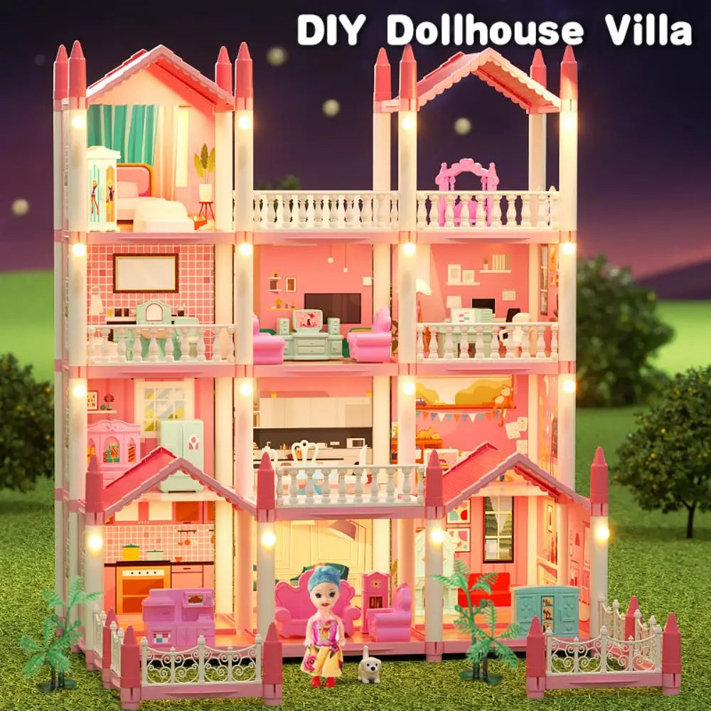 DIY 3D Poppenhuis Set – Cartoon Miniatuurhuis voor Kinderen 3+
