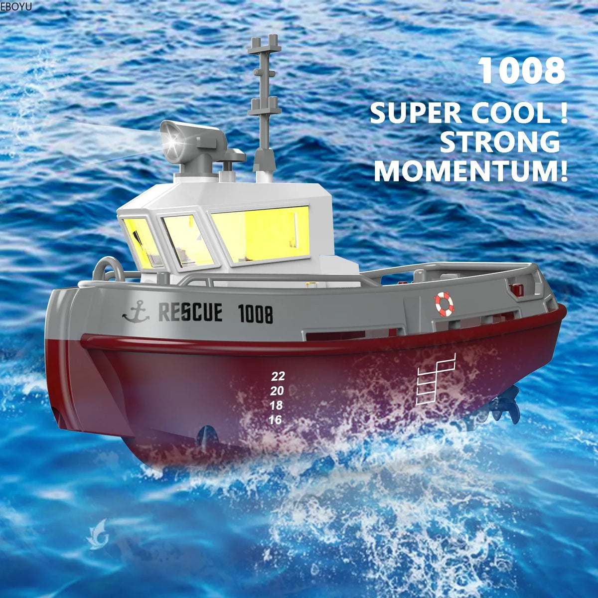S820 RC Brandweerboot 2.4G – Waterstraal & 20 min Speeltijd