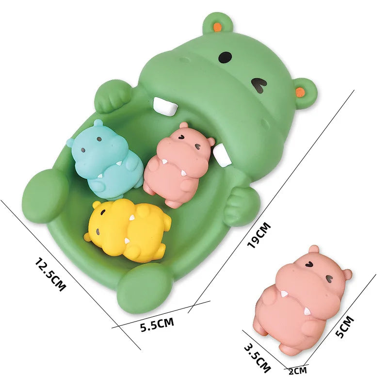 4x Drijvend Badspeelgoed – Zachte Dierenfiguren voor Baby & Peuter