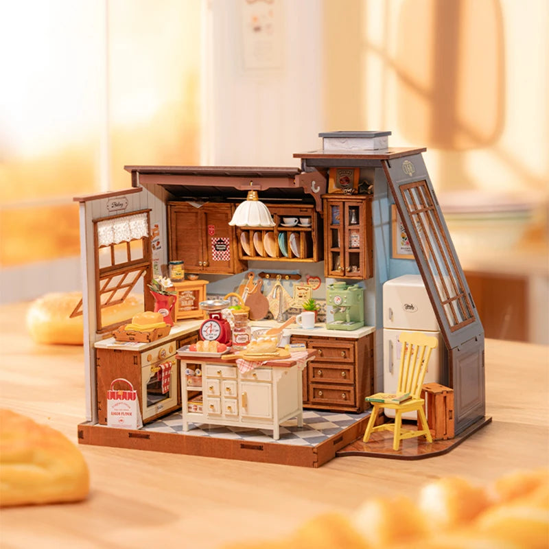 Robotime DIY Miniatuur Poppenhuis – Rolife Bakkeuken Bouwpakket