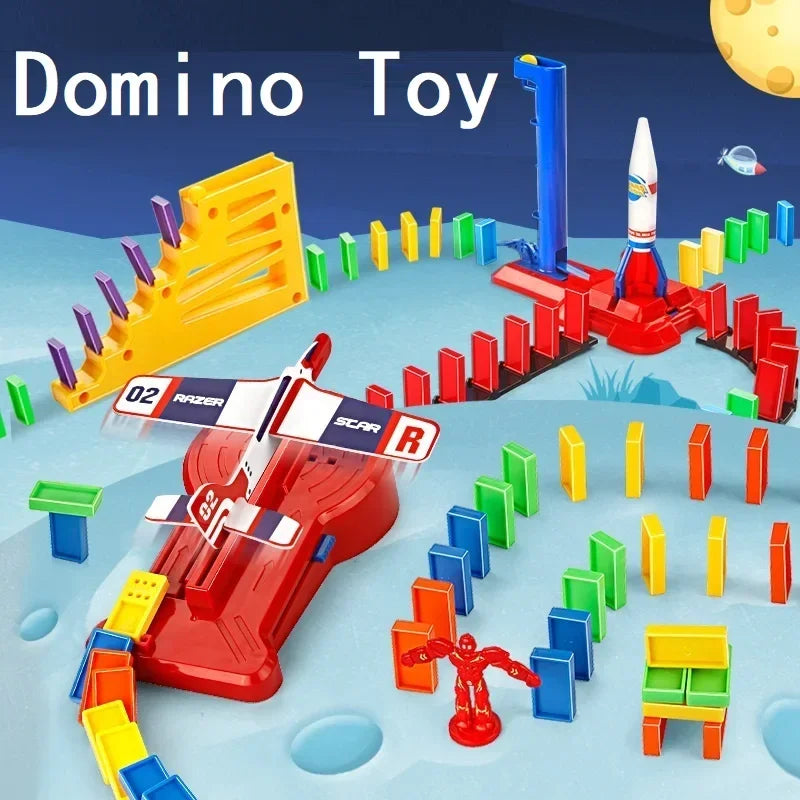 Gemotoriseerde Domino Set 120 Stuks â Vliegtuig & Raket Speelgoed