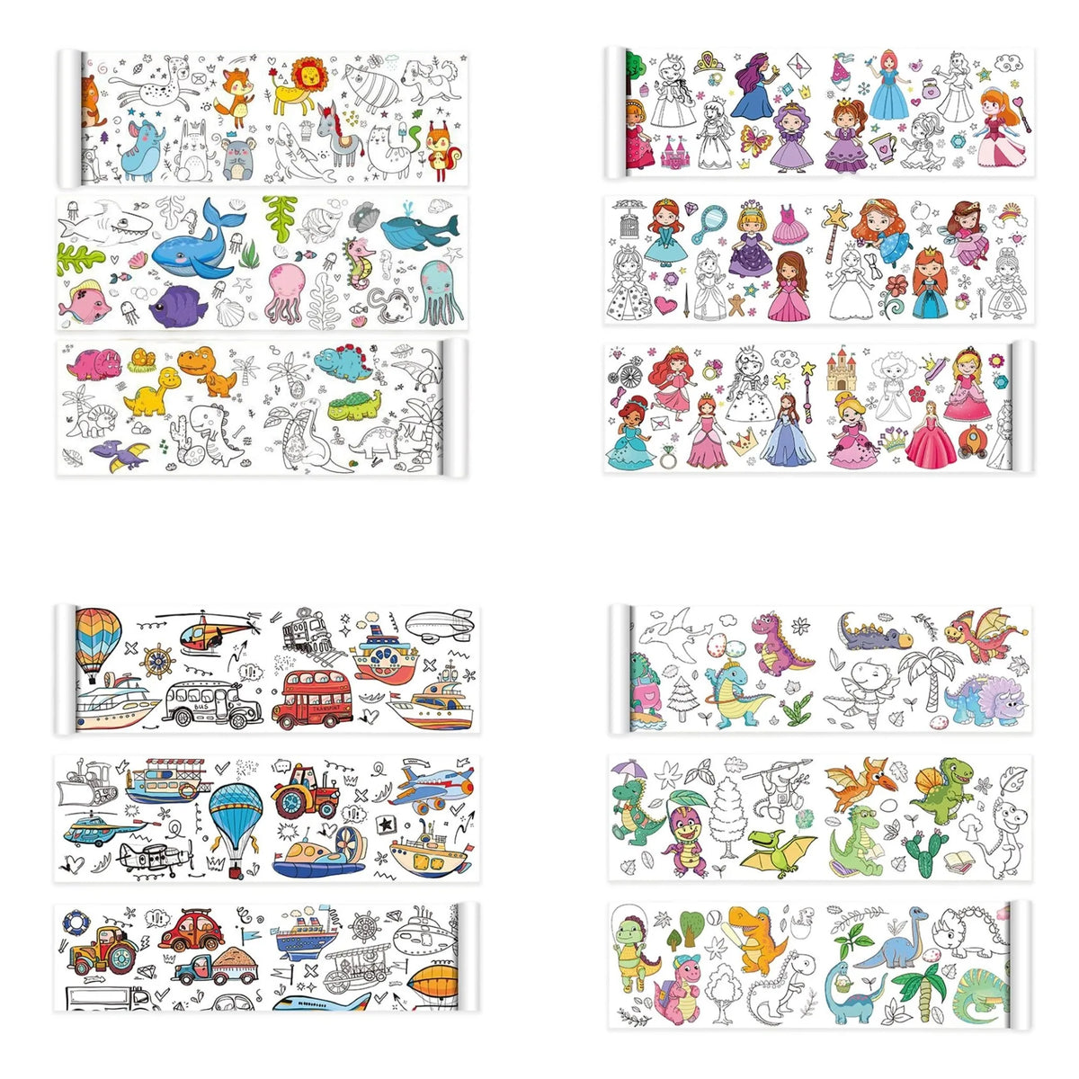 Kindertekenrol Graffiti ā 3m Kleurrol Met Stickers & Patronen (0-12)