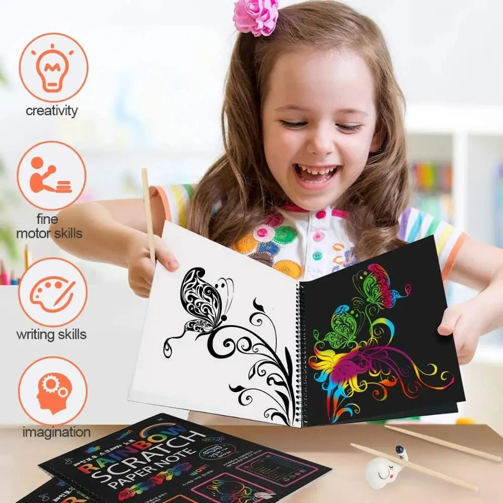 Magisch Kraspapier Kinderen â Rainbow Scratch Art Set (10 Stuks)