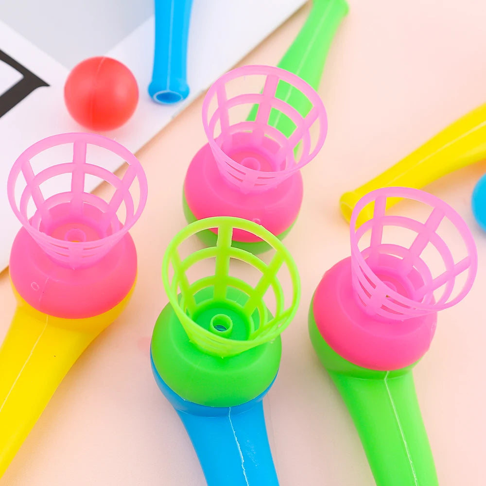 Plastic Pijp Blaasspel – Luchtbalspel voor Kinderen (2/4/8 Stuks)