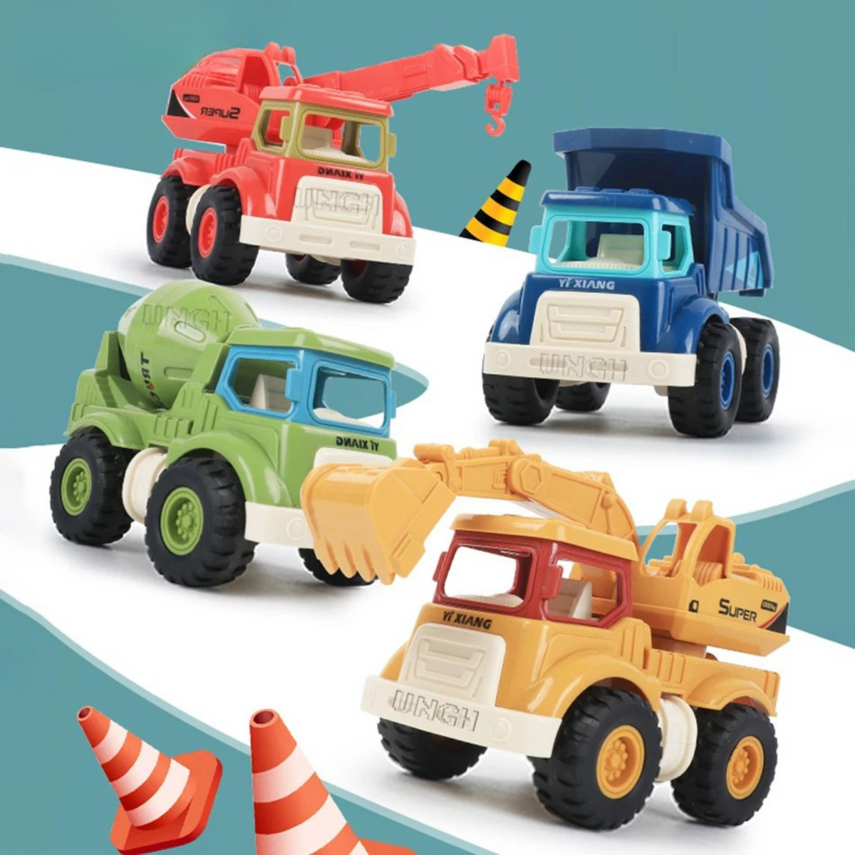 4x Diecast Auto Set – Miniatuur Voertuigen 1:64 Schaal voor Kids 14+