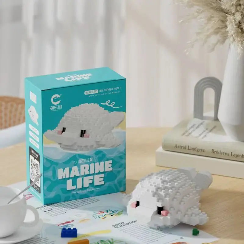 Mini Bouwstenen Zeedieren – Orka & Schildpad Set (14+ Jaar)