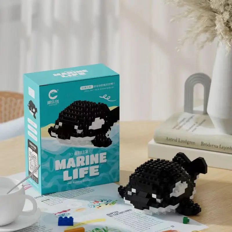 Mini Bouwstenen Zeedieren – Orka & Schildpad Set (14+ Jaar)