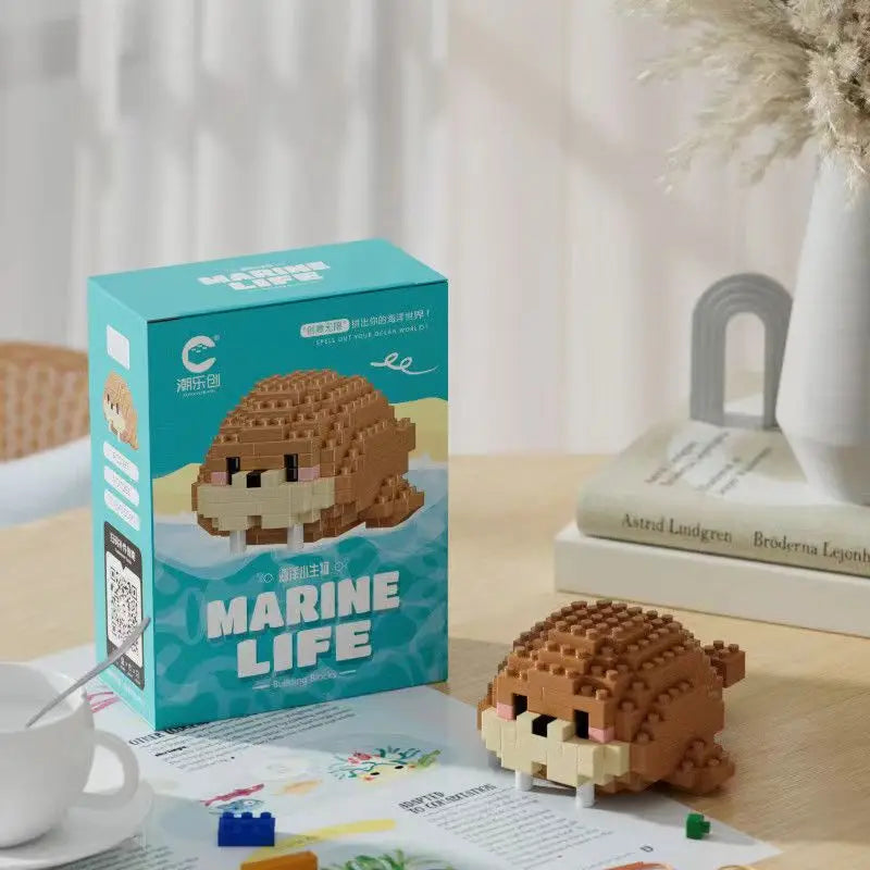 Mini Bouwstenen Zeedieren – Orka & Schildpad Set (14+ Jaar)