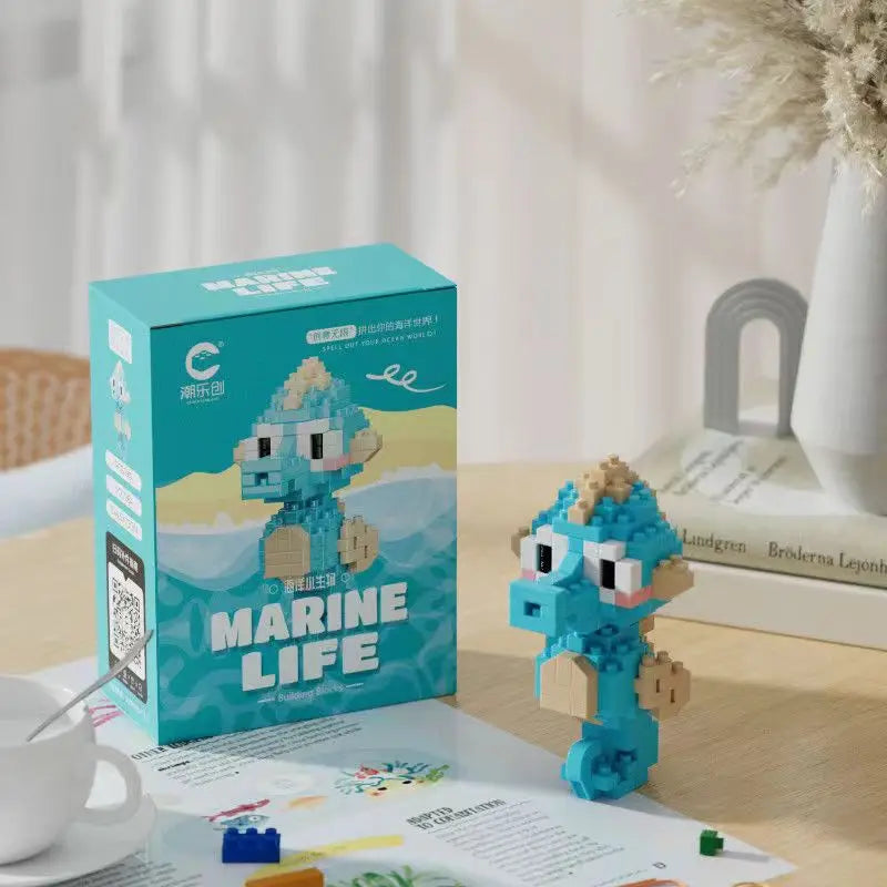 Mini Bouwstenen Zeedieren – Orka & Schildpad Set (14+ Jaar)