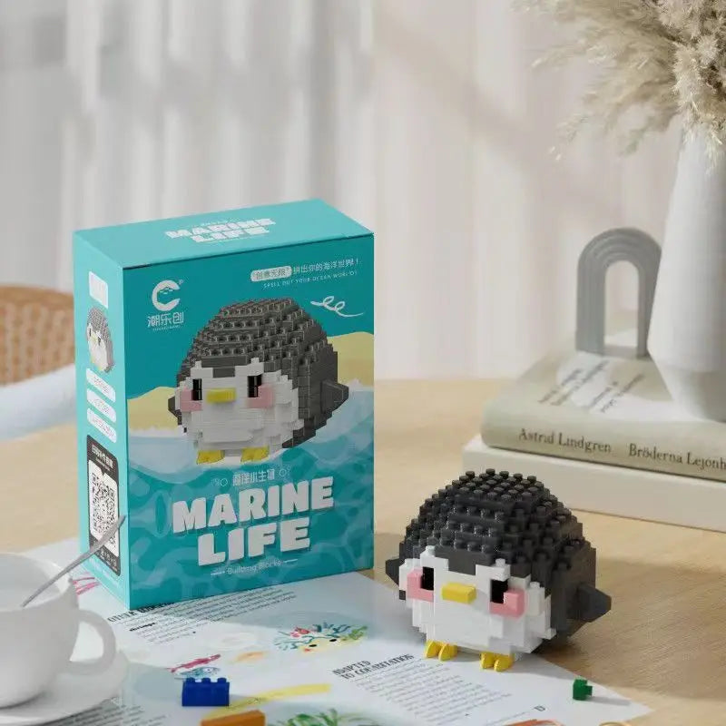 Mini Bouwstenen Zeedieren – Orka & Schildpad Set (14+ Jaar)