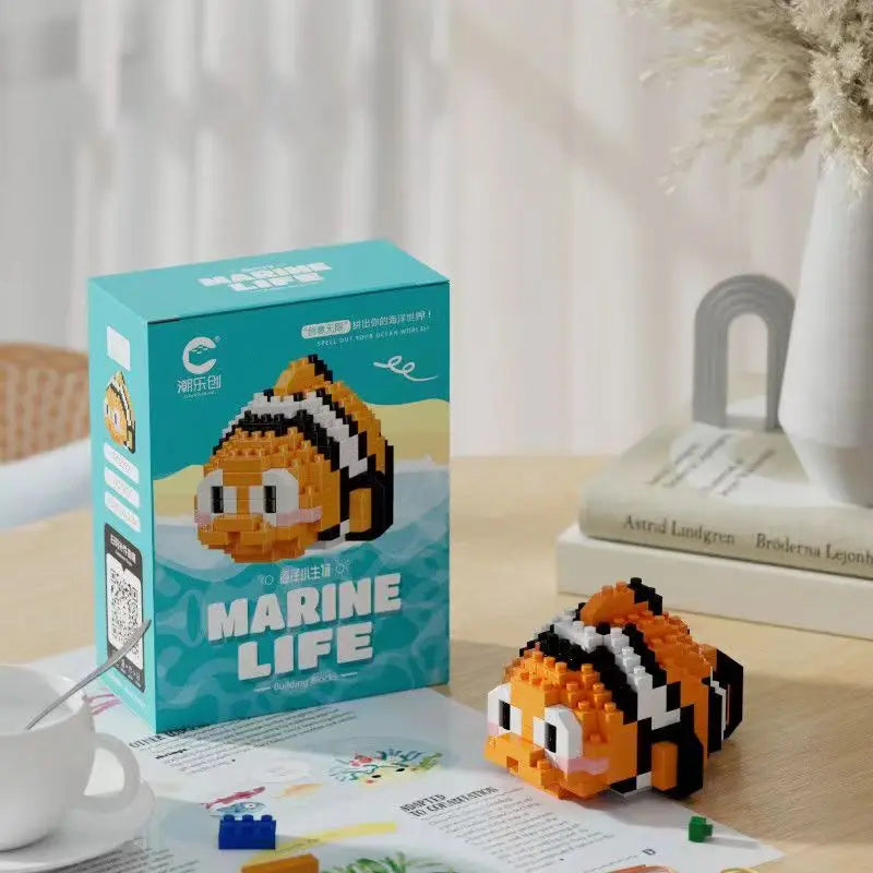 Mini Bouwstenen Zeedieren – Orka & Schildpad Set (14+ Jaar)
