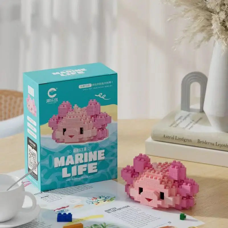 Mini Bouwstenen Zeedieren – Orka & Schildpad Set (14+ Jaar)