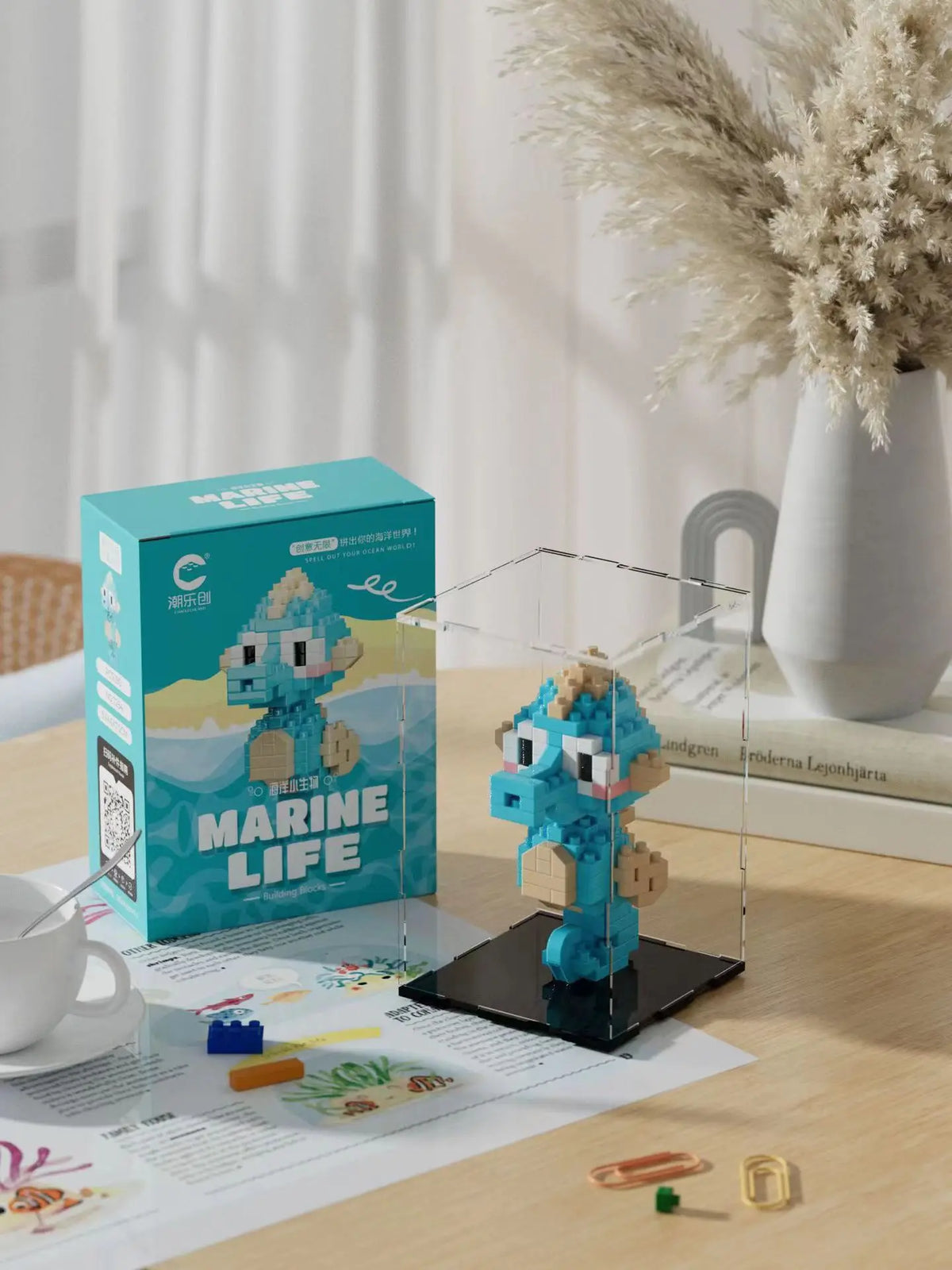 Mini Bouwstenen Zeedieren – Orka & Schildpad Set (14+ Jaar)