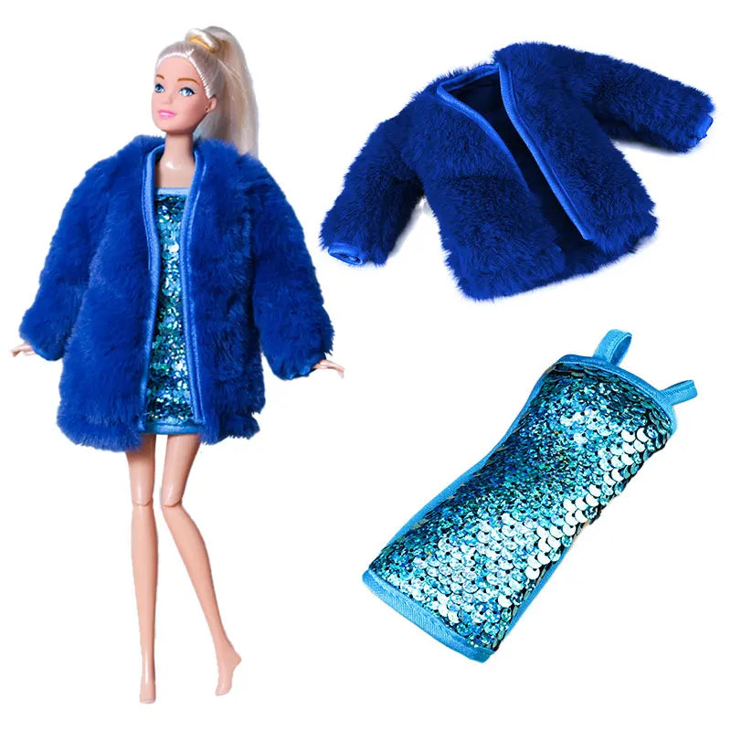 Poppenkleertjes 30 cm – Jurk & Jas Mode Outfit voor Poppen (3+)