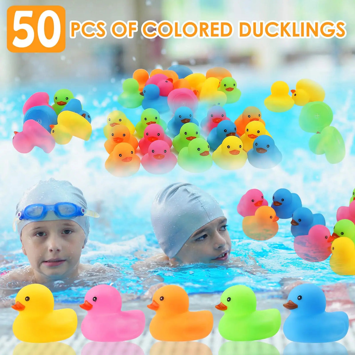 Mini Badeendjes – Set van 50/100/150 Kleurrijke Drijvende Eendjes
