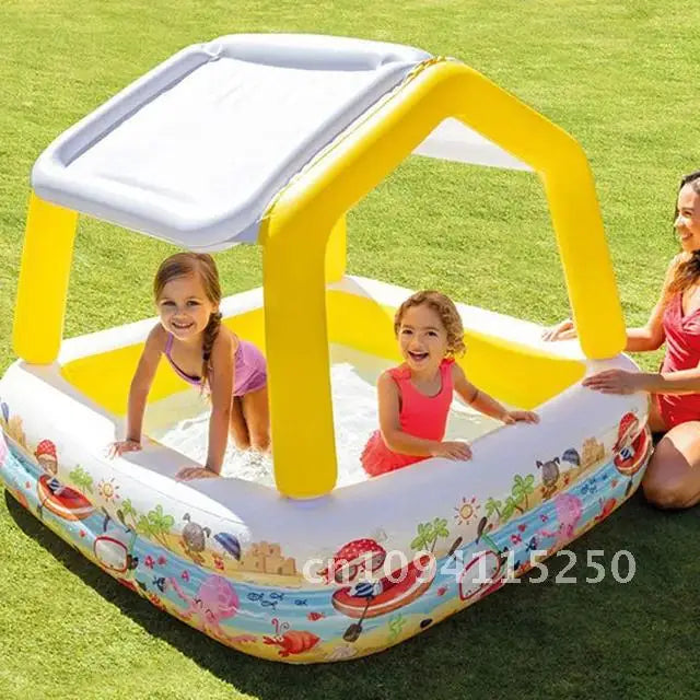Opblaasbaar Kasteel Zwembad Kinderen – Met Glijbaan & Waterpret 3+