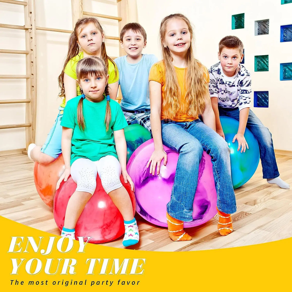 Grote Hopper Stuiterbal met Handvat – Springbal voor Kinderen 22"