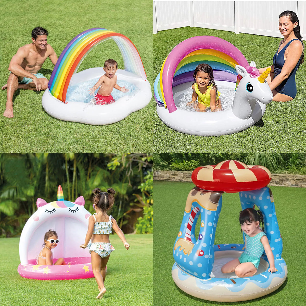 Opblaasbaar Babybadje Eenhoorn – Mini Zwembad 0–6 Jaar – PVC