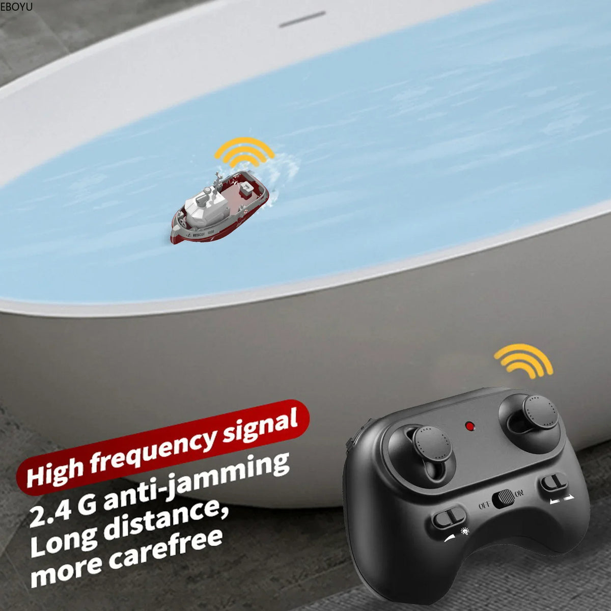 S820 RC Brandweerboot 2.4G – Waterstraal & 20 min Speeltijd