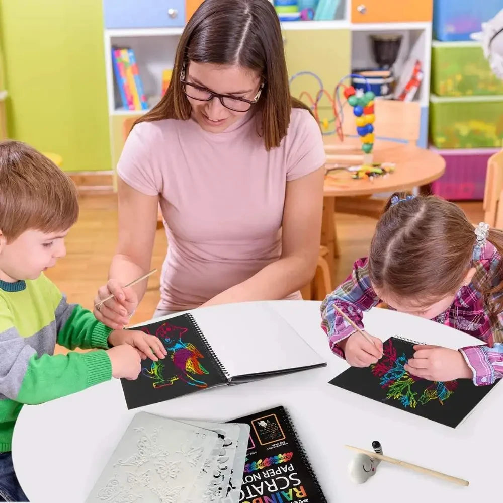 Magisch Kraspapier Kinderen – Rainbow Scratch Art Set (10 Stuks)