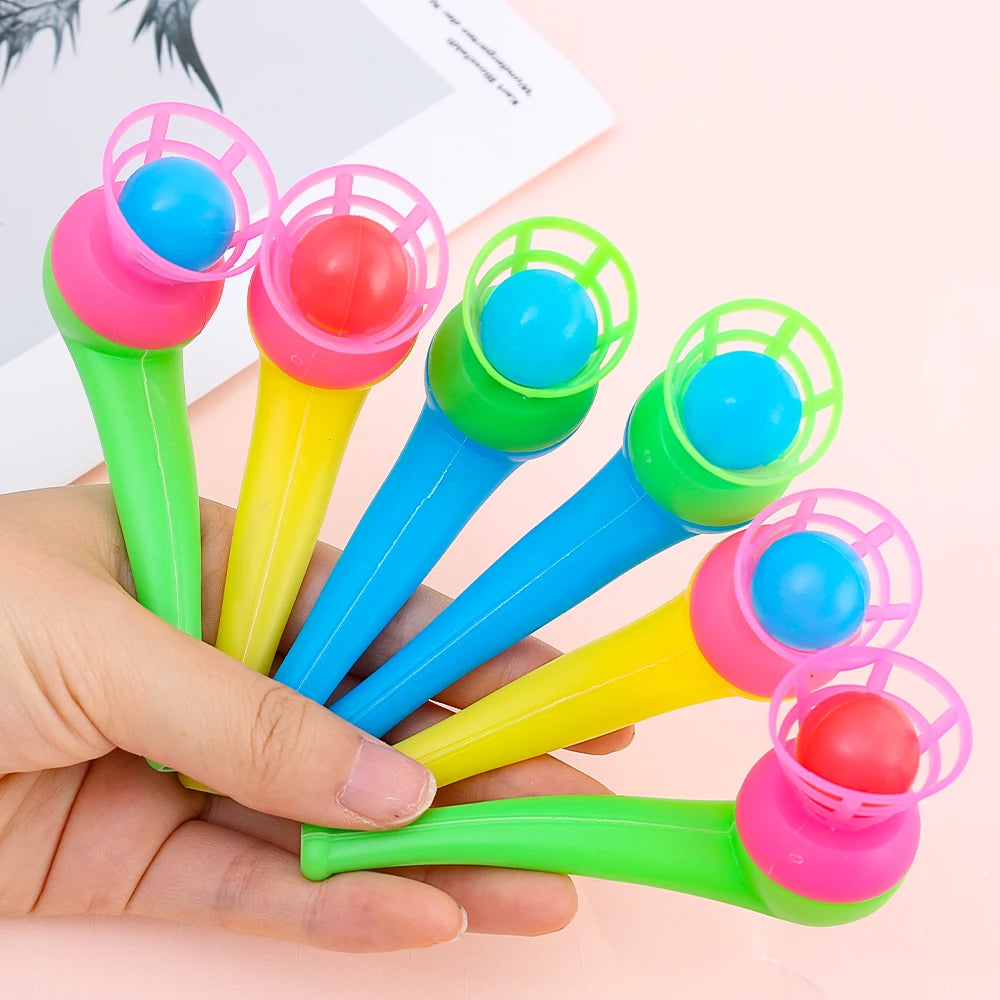 Plastic Pijp Blaasspel – Luchtbalspel voor Kinderen (2/4/8 Stuks)