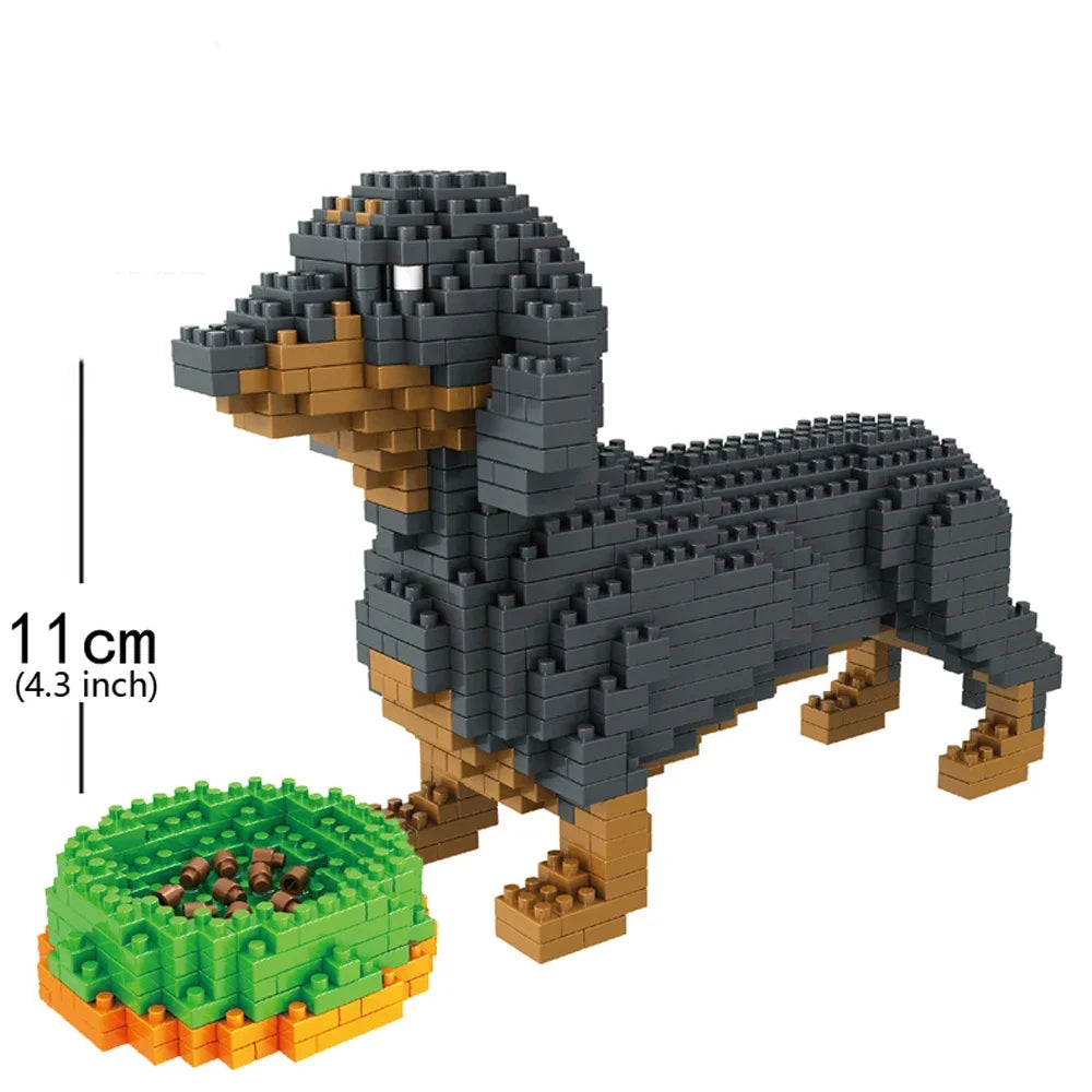 Mini Teckel Bouwset – Micro Hond Bouwstenen (14+ Jaar)