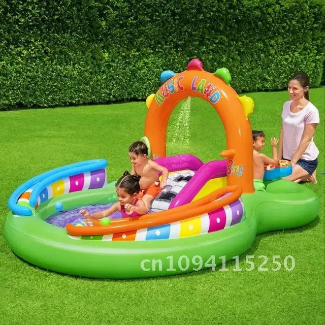 Opblaasbaar Kasteel Zwembad Kinderen – Met Glijbaan & Waterpret 3+