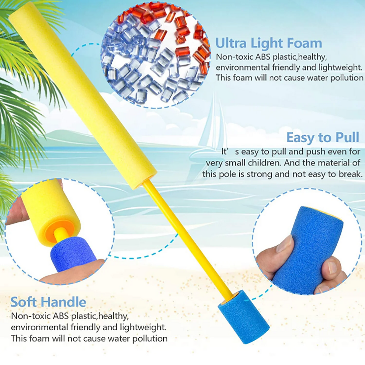 Schuim Waterpistool Kind – Strand Speelgoed, Licht & Sterk